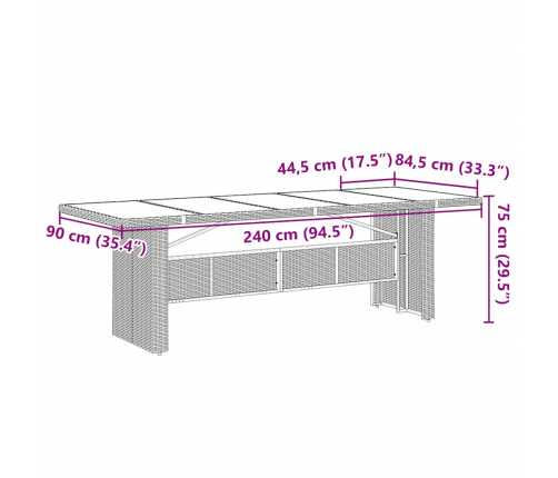 vidaXL 11daļīgs bistro mēbeļu komplekts, matrači, melna PE rotangpalma