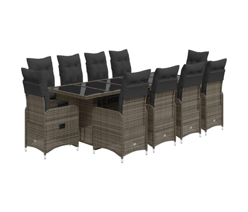 11-Daļīgs Bistro Mēbeļu Komplekts, Matrači, Pelēks Pe Vidaxl