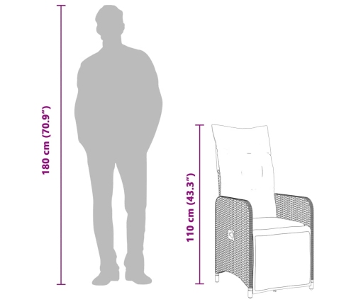 11-Daļīgs Bistro Mēbeļu Komplekts, Matrači, Pelēks Pe Vidaxl