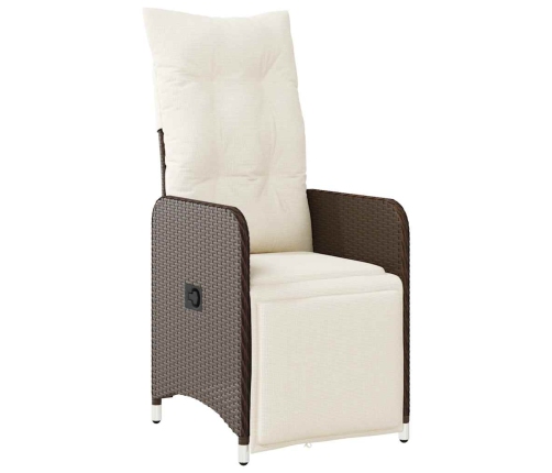 vidaXL 11daļīgs bistro mēbeļu komplekts, matrači, brūna PE rotangpalma