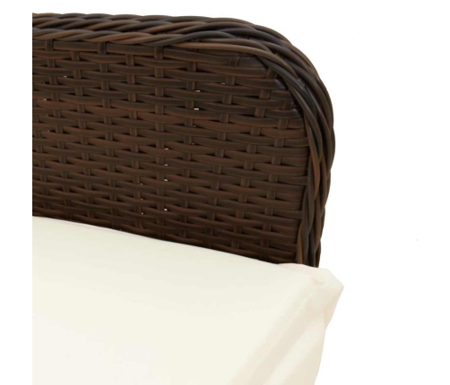 vidaXL 11daļīgs bistro mēbeļu komplekts, matrači, brūna PE rotangpalma