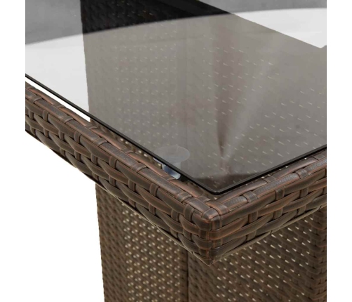 vidaXL 11daļīgs bistro mēbeļu komplekts, matrači, brūna PE rotangpalma