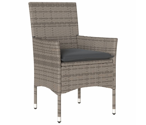 vidaXL 11-daļīgs dārza mēbeļu komplekts matrači, pelēka PE rotangpalma