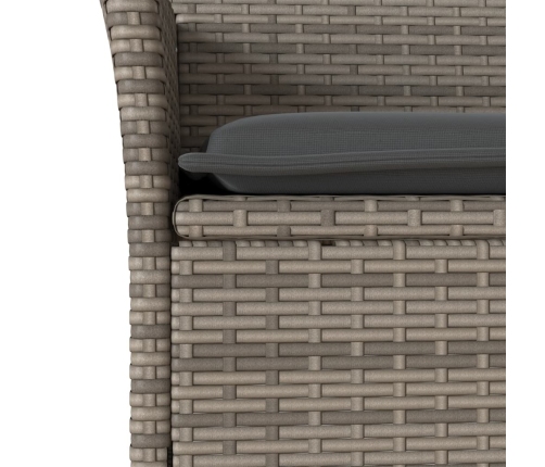 vidaXL 11-daļīgs dārza mēbeļu komplekts matrači, pelēka PE rotangpalma