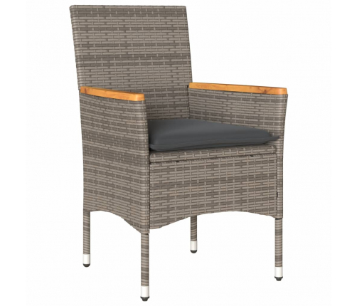 vidaXL 11-daļīgs dārza mēbeļu komplekts matrači, pelēka PE rotangpalma