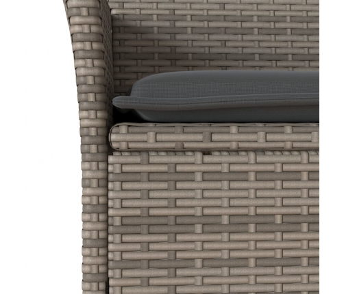 vidaXL 11-daļīgs dārza mēbeļu komplekts matrači, pelēka PE rotangpalma