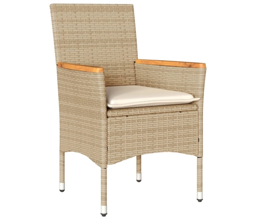 11-Daļīgs Dārza Mēbeļu Komplekts, Matrači, Bēša Pe Rotangpalma Vidaxl