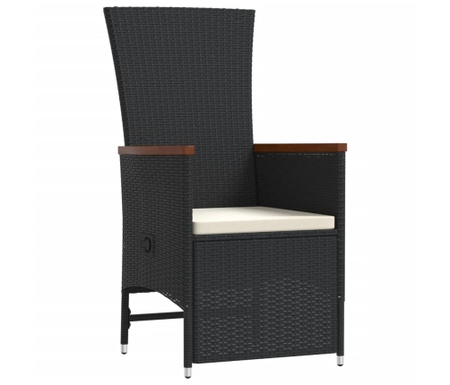 vidaXL 11-daļīgs dārza mēbeļu komplekts, matrači, melna PE rotangpalma