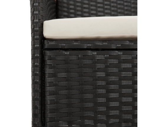 vidaXL 11-daļīgs dārza mēbeļu komplekts, matrači, melna PE rotangpalma