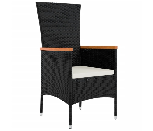 11-Daļīgs Dārza Mēbeļu Komplekts, Matrači, Melna Pe Rotangpalma Vidaxl