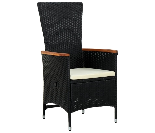 vidaXL 11-daļīgs dārza mēbeļu komplekts, matrači, melna PE rotangpalma