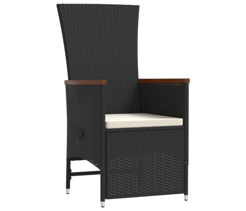 vidaXL 11-daļīgs dārza mēbeļu komplekts, matrači, melna PE rotangpalma