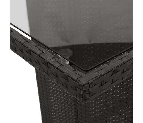 vidaXL 11-daļīgs dārza mēbeļu komplekts, matrači, melna PE rotangpalma