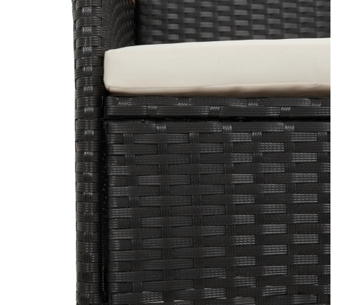 vidaXL 11-daļīgs dārza mēbeļu komplekts, matrači, melna PE rotangpalma