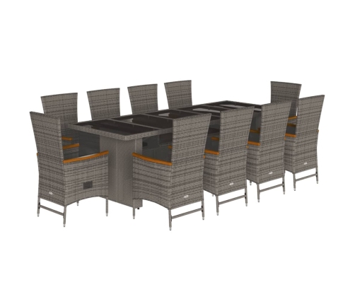 11-Daļīgs Dārza Mēbeļu Komplekts Ar Matračiem, Pe Rotangpalma Vidaxl