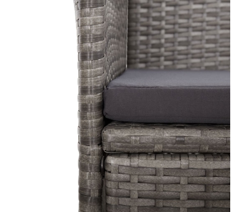 vidaXL 11-daļīgs dārza mēbeļu komplekts ar matračiem, PE rotangpalma