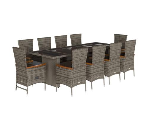 11-Daļīgs Dārza Mēbeļu Komplekts Ar Matračiem, Pe Rotangpalma Vidaxl