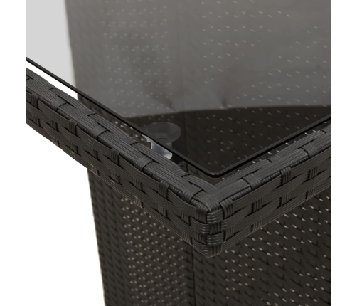 vidaXL 11-daļīgs dārza mēbeļu komplekts, matrači, melna PE rotangpalma