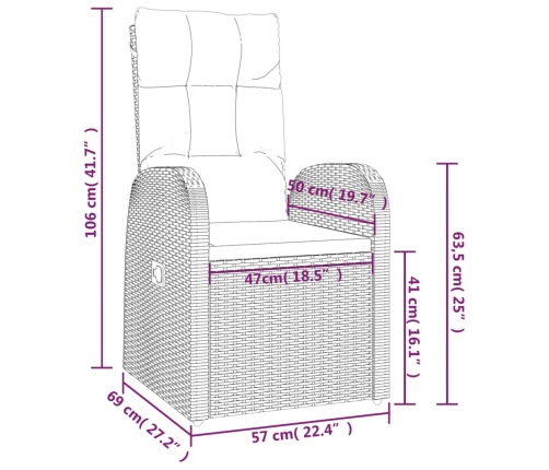 vidaXL 11-daļīgs dārza mēbeļu komplekts, matrači, melna PE rotangpalma