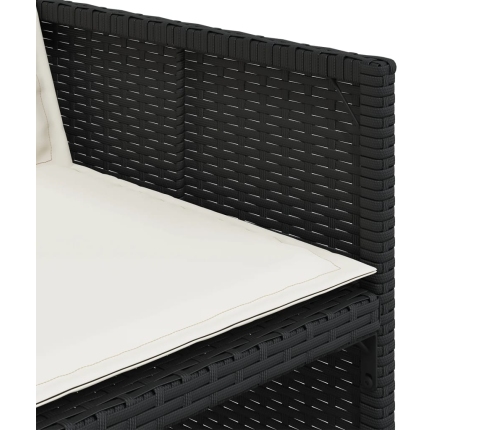 vidaXL 11-daļīgs dārza mēbeļu komplekts, matrači, melna PE rotangpalma