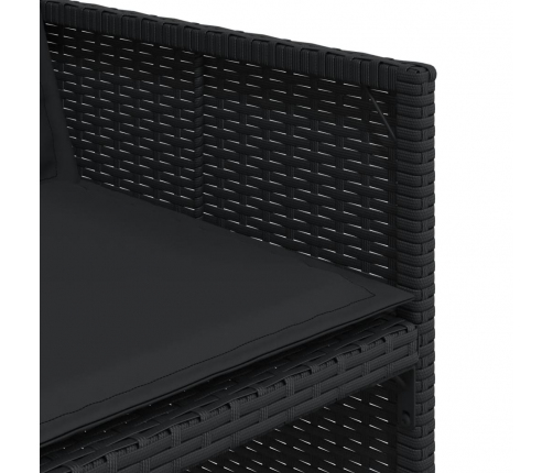 vidaXL 11-daļīgs dārza mēbeļu komplekts, matrači, melna PE rotangpalma