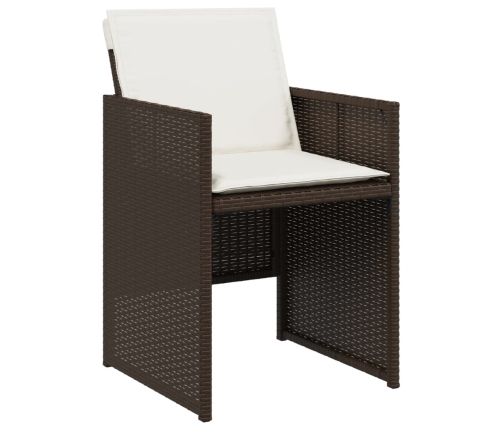 vidaXL 11-daļīgs dārza mēbeļu komplekts, matrači, brūna PE rotangpalma