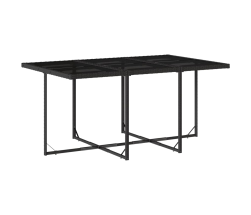 vidaXL 11-daļīgs dārza mēbeļu komplekts, matrači, melna PE rotangpalma