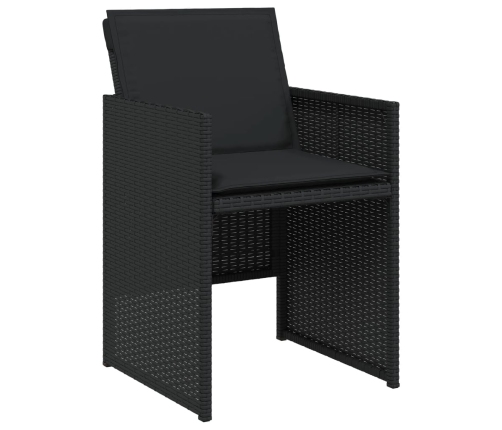 vidaXL 11-daļīgs dārza mēbeļu komplekts, matrači, melna PE rotangpalma