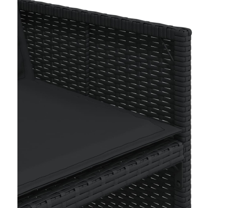 vidaXL 11-daļīgs dārza mēbeļu komplekts, matrači, melna PE rotangpalma