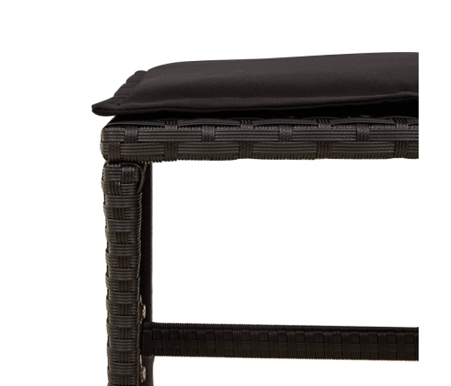 vidaXL 11-daļīgs dārza mēbeļu komplekts, matrači, melna PE rotangpalma