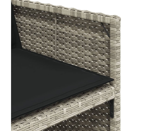 vidaXL 11-daļīgs dārza mēbeļu komplekts ar matračiem, gaiši pelēka PE