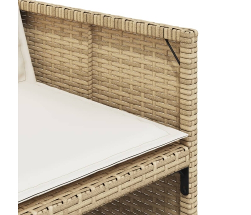 vidaXL 11-daļīgs dārza mēbeļu komplekts, matrači, bēša PE rotangpalma