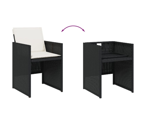 11-Daļīgs Dārza Mēbeļu Komplekts, Matrači, Melna Pe Rotangpalma Vidaxl