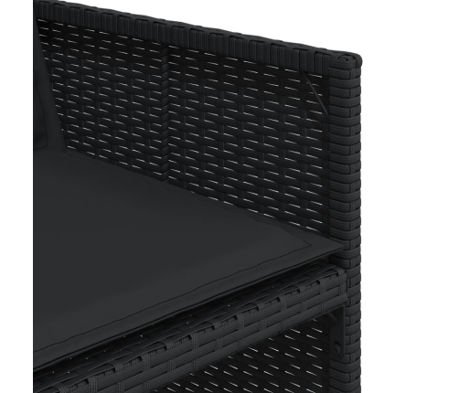 vidaXL 11-daļīgs dārza mēbeļu komplekts, matrači, melna PE rotangpalma