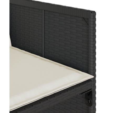 vidaXL 11-daļīgs dārza mēbeļu komplekts, matrači, melna PE rotangpalma