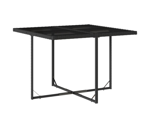 vidaXL 11-daļīgs dārza mēbeļu komplekts, matrači, melna PE rotangpalma