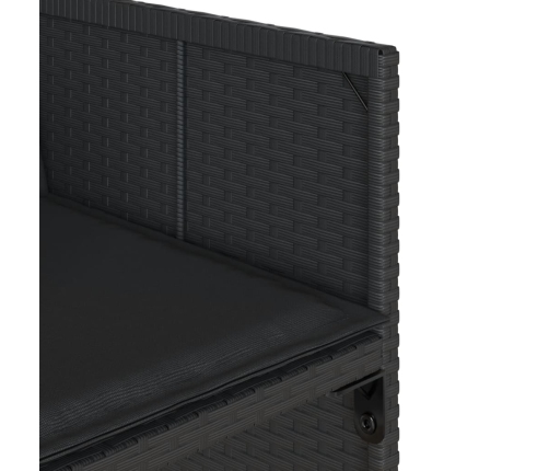 vidaXL 11-daļīgs dārza mēbeļu komplekts, matrači, melna PE rotangpalma