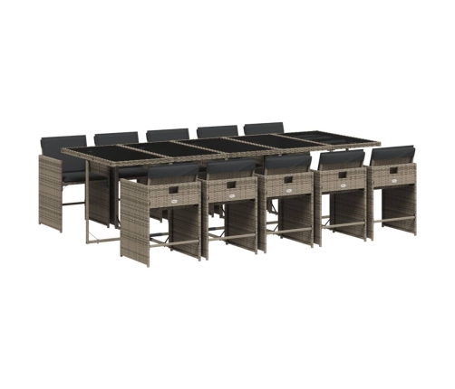 vidaXL 11-daļīgs dārza mēbeļu komplekts ar matračiem, PE rotangpalma