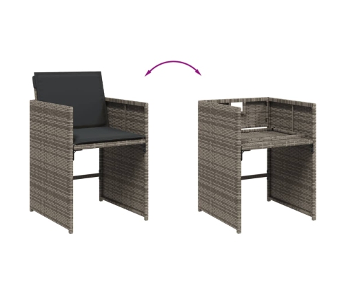 vidaXL 11-daļīgs dārza mēbeļu komplekts ar matračiem, PE rotangpalma