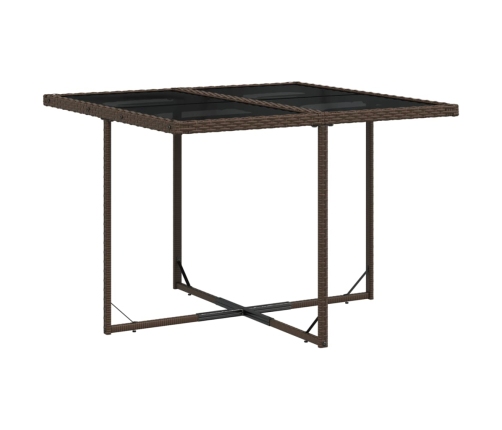 vidaXL 11-daļīgs dārza mēbeļu komplekts, matrači, brūna PE rotangpalma