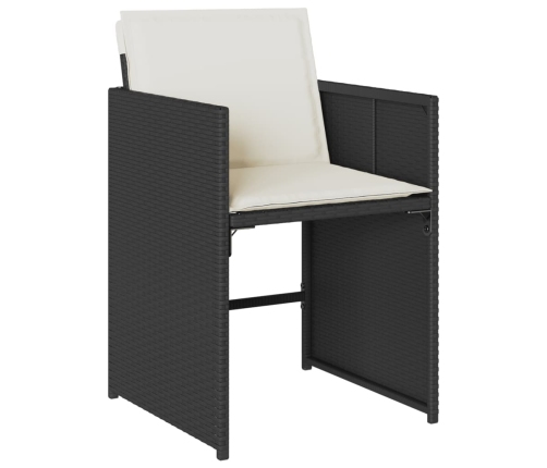 vidaXL 11-daļīgs dārza mēbeļu komplekts, matrači, melna PE rotangpalma