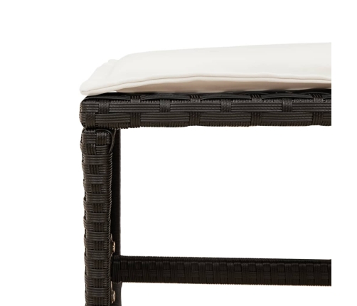 vidaXL 11-daļīgs dārza mēbeļu komplekts, matrači, melna PE rotangpalma