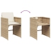 vidaXL 15-daļīgs dārza mēbeļu komplekts, matrači, bēša PE rotangpalma