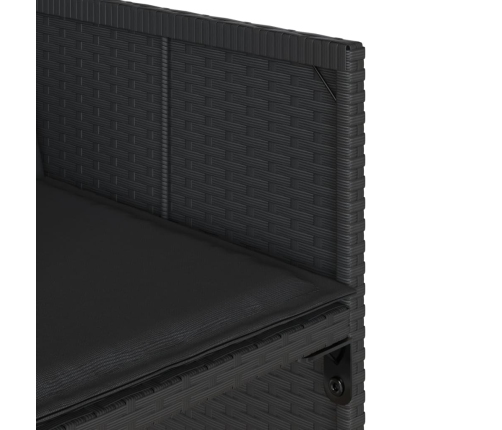 vidaXL 11-daļīgs dārza mēbeļu komplekts, matrači, melna PE rotangpalma