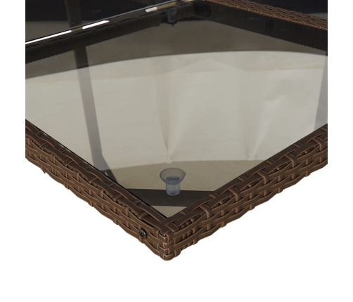 vidaXL 11-daļīgs dārza mēbeļu komplekts, matrači, brūna PE rotangpalma