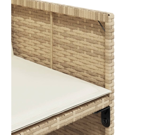 vidaXL 11-daļīgs dārza mēbeļu komplekts, matrači, bēša PE rotangpalma