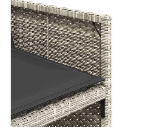 11-Daļīgs Dārza Mēbeļu Komplekts Ar Matračiem, Gaiši Pelēka Pe Vidaxl