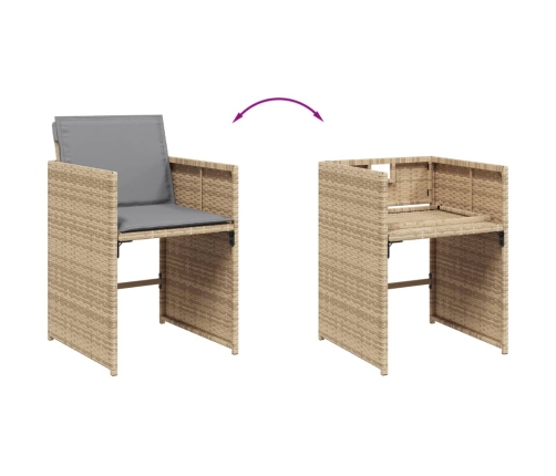 vidaXL 11-daļīgs virtuves mēbeļu komplekts ar matračiem,PE rotangpalma