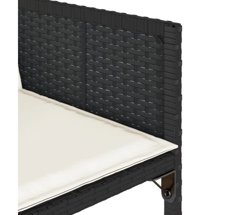 vidaXL 11-daļīgs dārza mēbeļu komplekts, matrači, melna PE rotangpalma