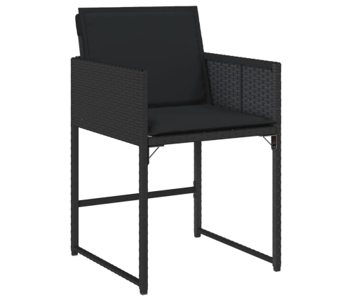 vidaXL 11-daļīgs dārza mēbeļu komplekts, matrači, melna PE rotangpalma